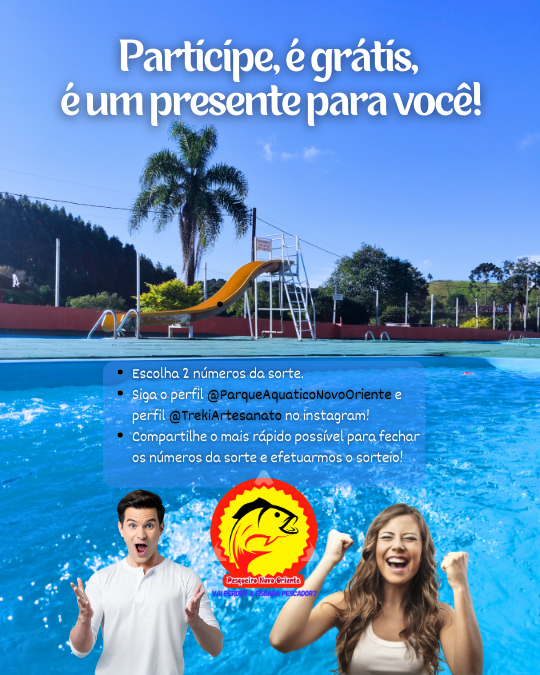 5 pessoas serão sorteadas com 1 ingresso do Parque Aquático